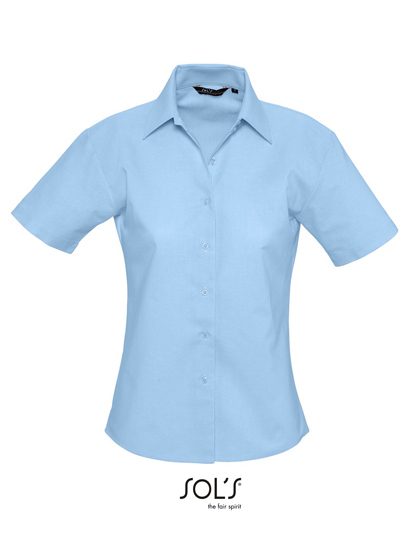 Women´s Oxford-Blouse Elite Short Sleeve – SOL´S in Sky Blue
