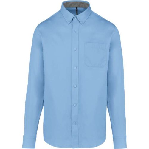 Men's Nevada Long-Sleeve Cotton Shirt – Kariban in Sky Blue