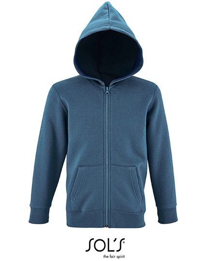 Kids´ Zip Hoodie Stone – SOL´S in Slate Blue