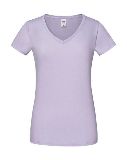 Ladies´ Iconic 150 V Neck T – Fruit of the Loom in Soft Lavender