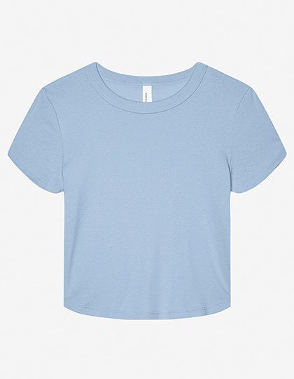 Women´s Micro Rib Baby Tee – Bella+Canvas in Solid Baby Blue Blend