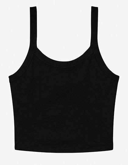 Women´s Micro Rib Spaghetti Strap Tank – Bella+Canvas in Solid Black Blend