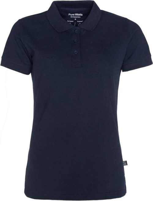 Schweres Damen Piqué Polo PQW – Pure Waste in Solid Navy