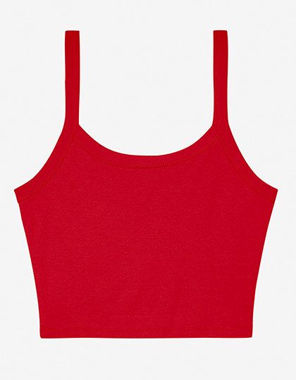 Women´s Micro Rib Spaghetti Strap Tank – Bella+Canvas in Solid Red Blend