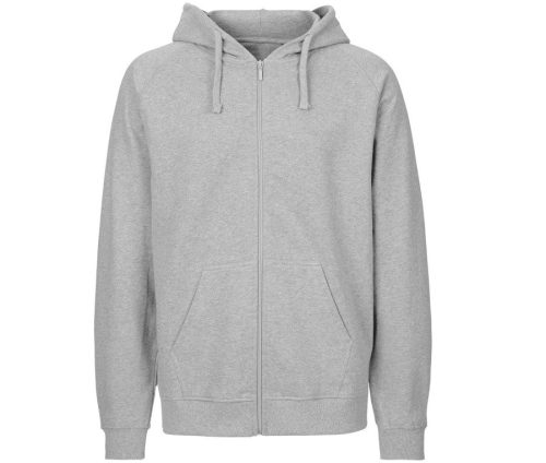 Unisex Tiger Cotton Hoodie With Zip T63301 – Tiger in Sport Grey