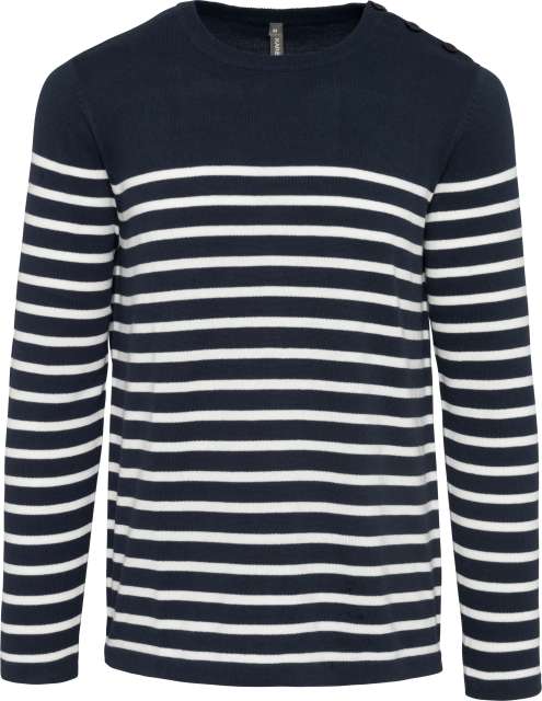 Men's Sailor Jumper – Kariban in Striped Navy/Off White