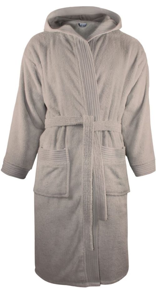 Kapuzen Bademantel Bathrobe hooded – The One Towelling in Taupe