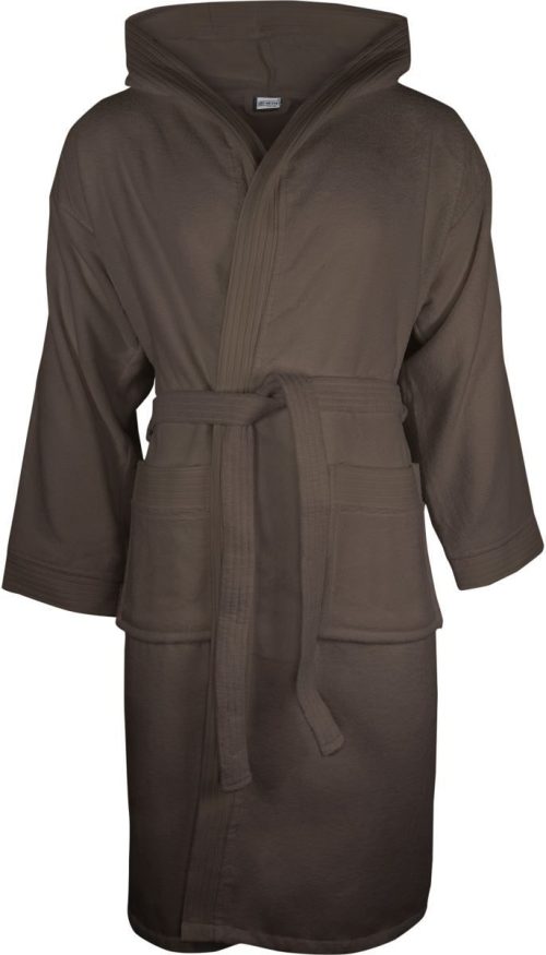 Kapuzen Bademantel Velour Bathrobe – The One Towelling in Taupe