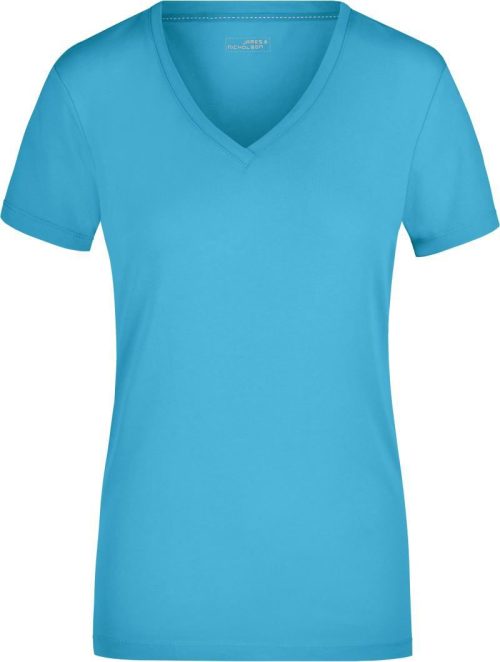 Damen Stretch V-Ausschnitt T-Shirt JN 928 – Daiber in Turquoise