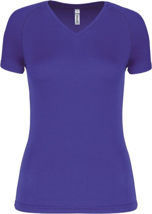 Damen V-Ausschnitt Sport Shirt PA 477 – Kariban ProAct in Violet