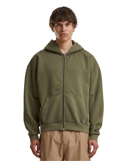 Vintage Heavy Zip Hoodie – Build Your Brand in Warm Khaki