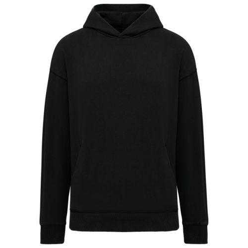 Unisex Washed Effect Oversize Hooded Sweatshirt – Native Spirit in Washed Black