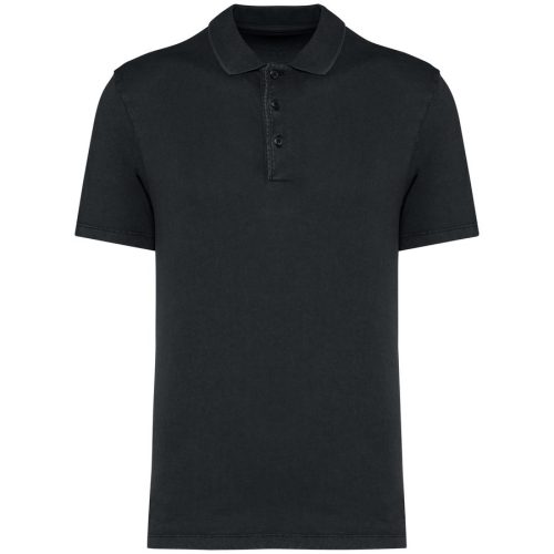 ausgewaschenes Herren-Polohemd aus Jersey NS201 – Native Spirit in Washed Coal Grey