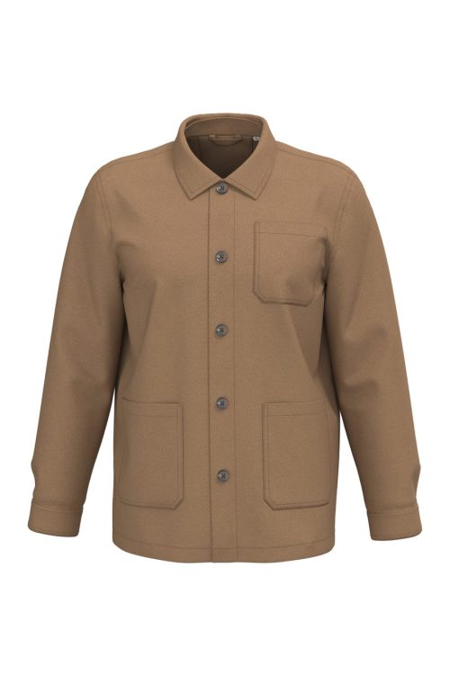 Gewaschene nachhaltige Unisex-Workerjacke NS611 – Native Spirit in Washed Dark Camel