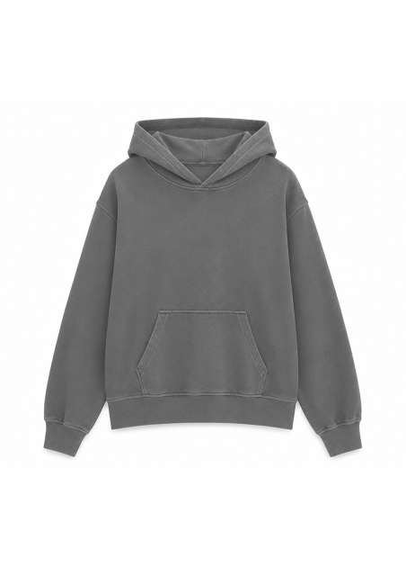 Mens Relaxed Terry Hoodie – True Blanks in Washed Granite Grey