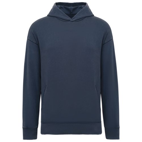 Unisex Washed Effect Oversize Hooded Sweatshirt – Native Spirit in Washed Navy Blue