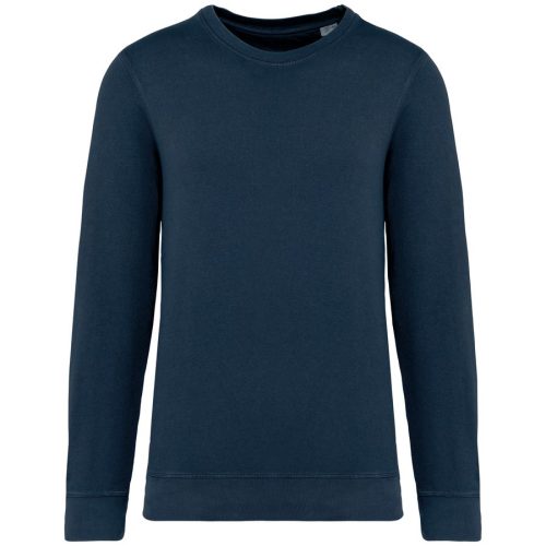 Unisex Sweatshirt mit Rundhalsausschnitt aus French Terry NS414 – Native Spirit in Washed Navy Blue