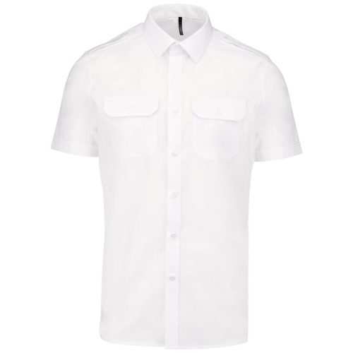 Kurzarm-Pilotenhemd für Herren K503 – Kariban in White