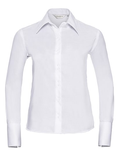 Ladies' Long Sleeve Tailored Ultimate Non-Iron Shirt – Russell Athletic Collection in White