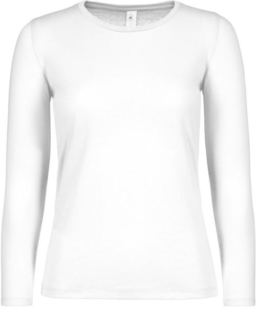 Damen T-Shirt langarm #E150 LSL /women – B&C in White