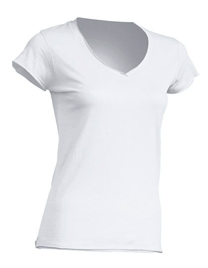 Ladies´ V-Neck Sicilia – JHK in White