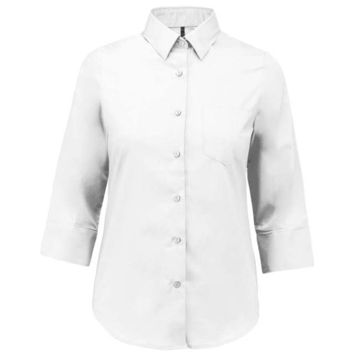 Ladies' 3/4 Sleeved Shirt – Kariban in White