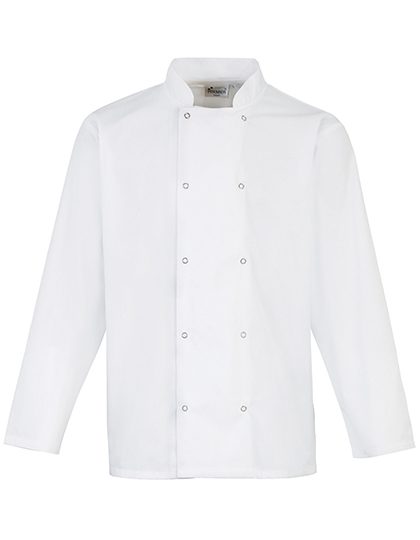 Chef´s Long Sleeve Stud Jacket – Premier Workwear in White
