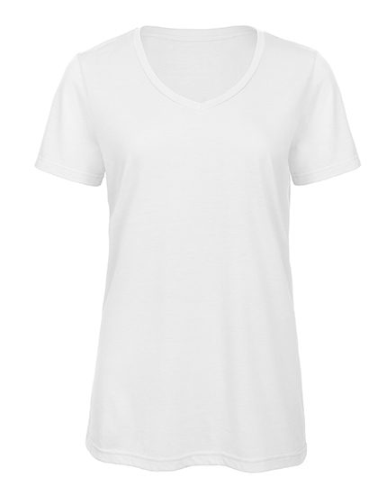 Women´s V-Neck Triblend T-Shirt – B&C BE INSPIRED in White