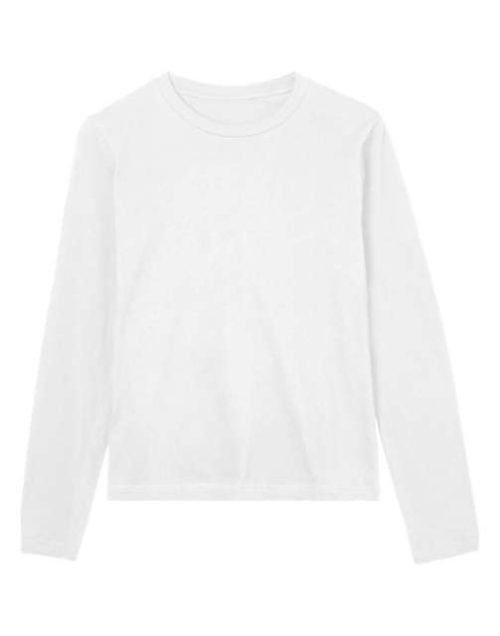 Womens Regular Long Sleeve Tee – True Blanks in White
