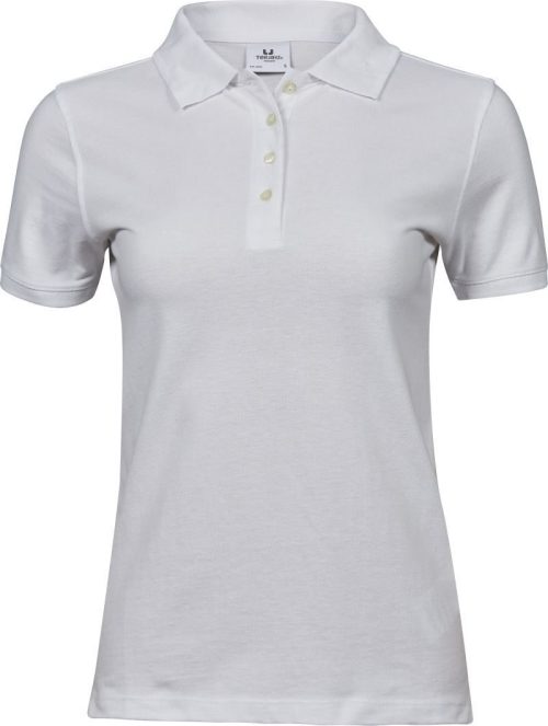 Schweres Damen Piqué Polo TJ 1401 – Tee Jays in White
