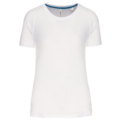 Damen-Sportshirt aus Recyclingmaterial mit Rundhalsausschnitt PA4013 – Proact in White