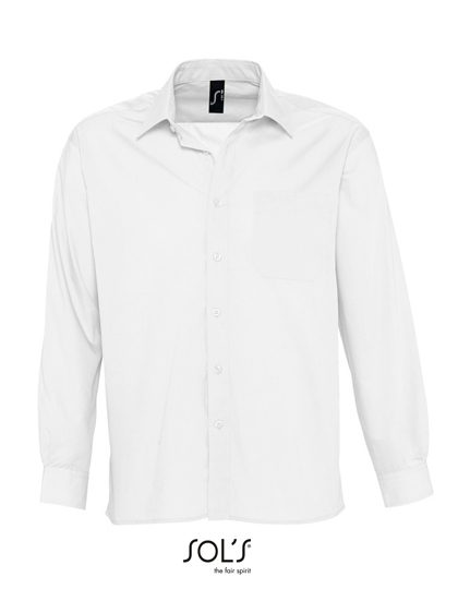 Popeline-Shirt Baltimore Long Sleeve – SOL´S in White