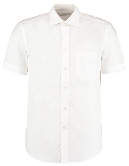 Men´s Classic Fit Business Shirt Short Sleeve – Kustom Kit in White