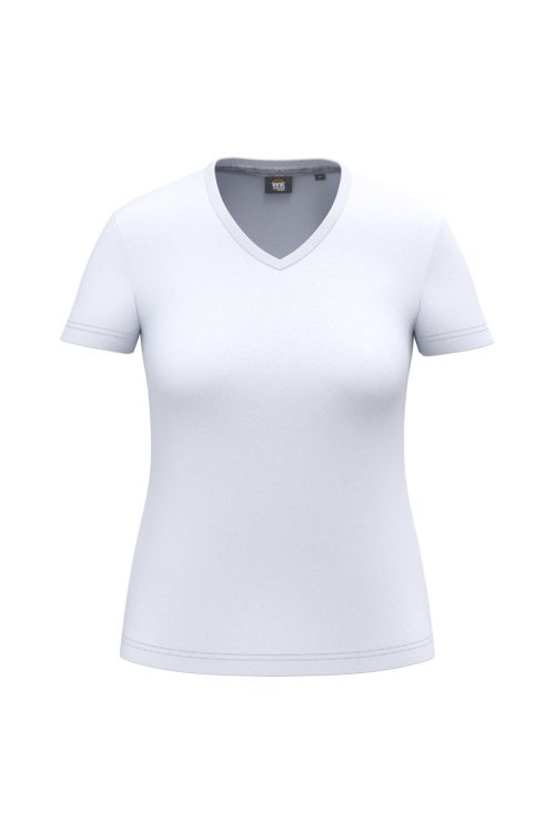 Antibakterielles, T-Shirt mit V-Ausschnitt für Damen WK317 – WK in White