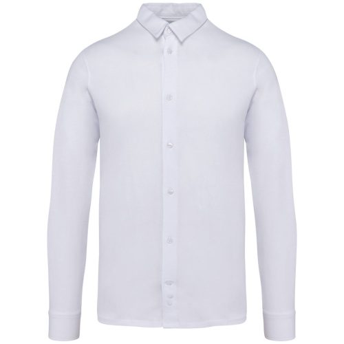 Herrenhemd aus Jersey NS510 – Native Spirit in White