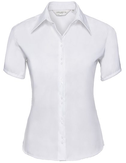 Ladies' Short Sleeve Tailored Ultimate Non-Iron Shirt – Russell Athletic Collection in White