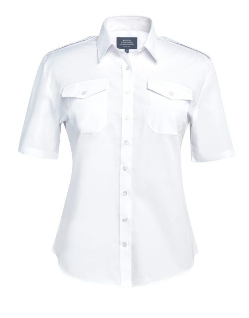 Pilotenhemd mit kurzen Ärmeln für Damen 2395 – Brook Taverner in White