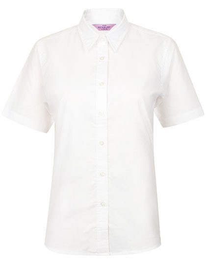 Ladies´ Classic Short Sleeved Oxford Shirt – Henbury in White