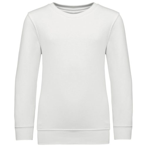 Sweatshirt mit Rundhalsausschnitt für Kinder K4038 – Kariban in White