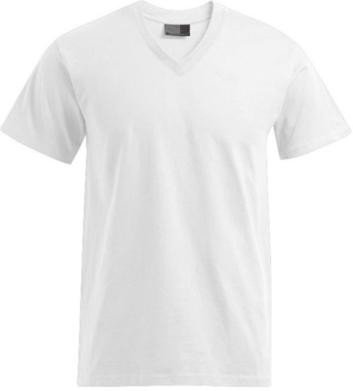 Herren Premium V-Ausschnitt T-Shirt 3025 – Promodoro in White