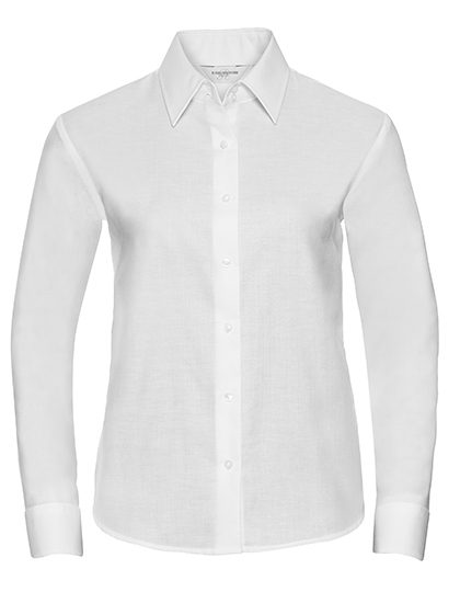 Ladies' Long Sleeve Tailored Oxford Shirt – Russell Athletic Collection in White