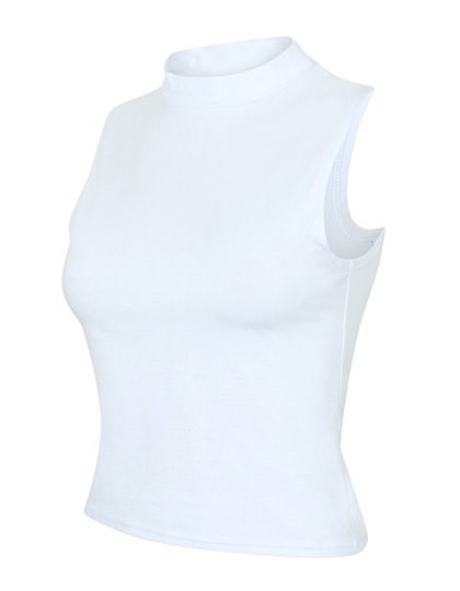 Women´s High Neck Crop Vest – SF Clothing in White