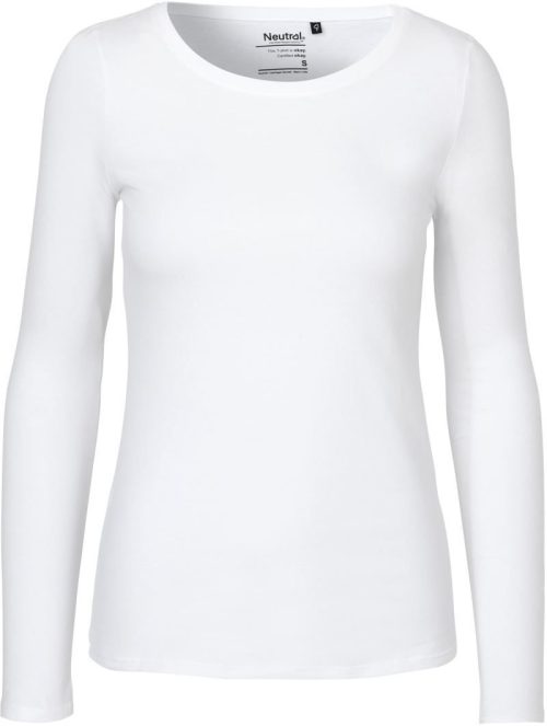 Damen T-Shirt langarm O 81050 – Neutral in White