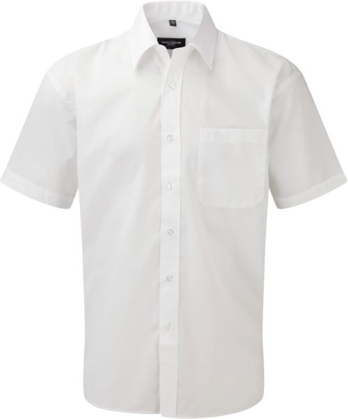 Men's Ss Polycotton Popelinehemd R-935M-0 – Russell in White