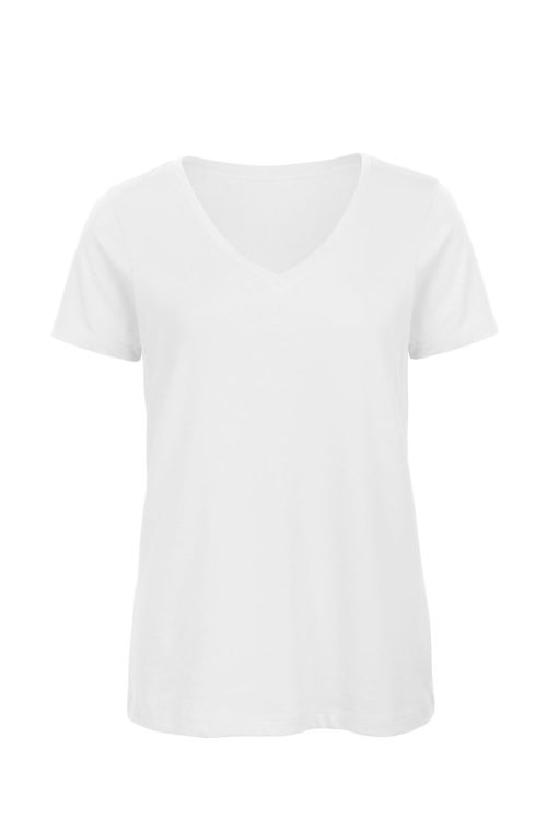 Ladies' Organic Inspire Cotton V-neck T-shirt TW045 – B&C in White