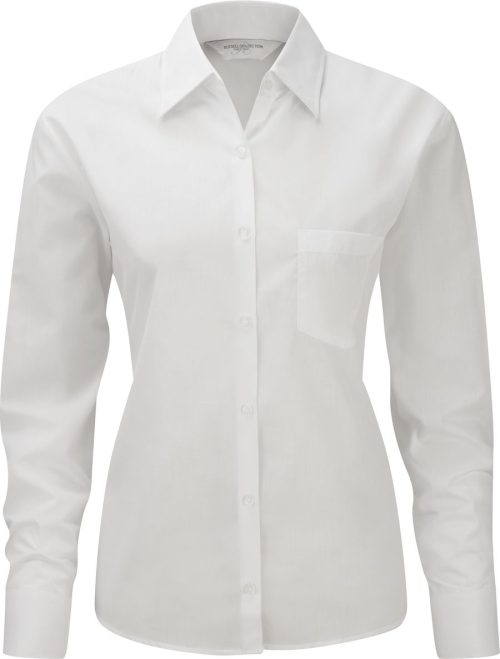 Ladies' Ls Polycotton Popelinehemd R-934F-0 – Russell in White