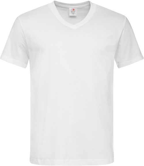 V-Ausschnitt T-Shirt Classic-T V-neck – Stedman in White