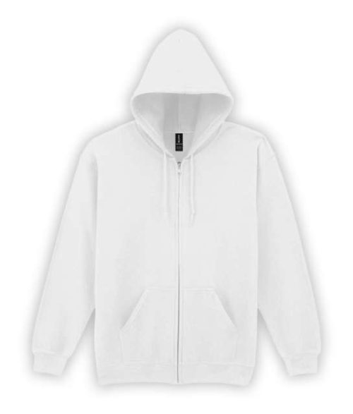 Heavy Blend™ Adult Full Zip Hooded Sweatshirt – Gildan in White