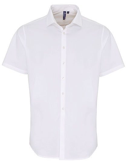 Men´s Stretch Fit Poplin Short Sleeve Cotton Shirt – Premier Workwear in White