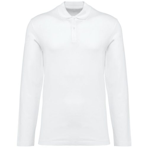 Supima® Herren-Polohemd mit langen Ärmeln PK202 – Kariban Premium in White